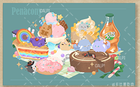 [ReadyStock] Honkai Star Rail Cat and Dessert Postcards