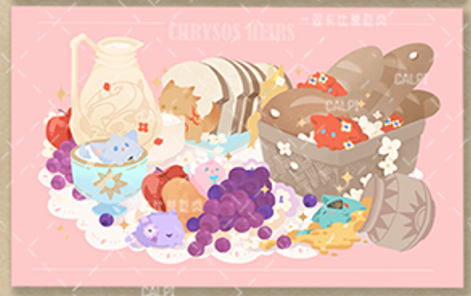 [ReadyStock] Honkai Star Rail Cat and Dessert Postcards