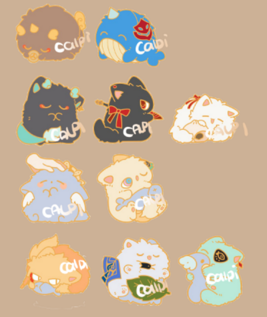 [Pre-order] HSR and Genshin fluffballs enamel pins