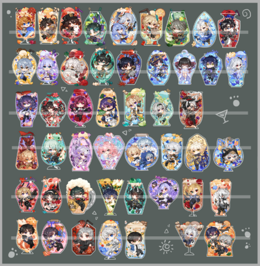 [Ready-Stock] Calpi's Cocktail Series Acrylic Charms (HSR, genshin LADS and ZZZ)