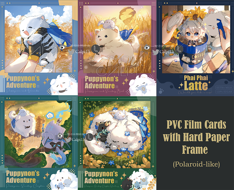 [ReadyStock] Puppynon and Phainon Polaroid-like PVC clear film card with foil hard paper frame