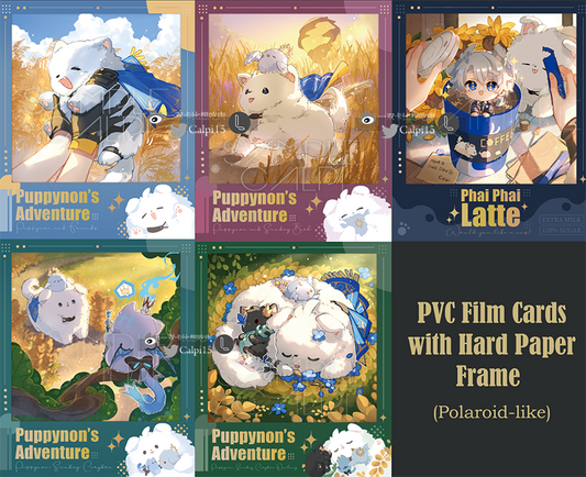 [ReadyStock] Puppynon and Phainon Polaroid-like PVC clear film card with foil hard paper frame