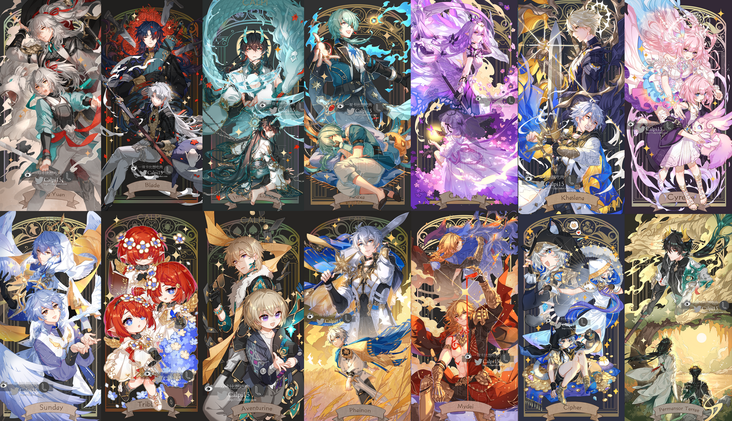 [ReadyStock] HSR Reverse Foil Tarot-Shape Prints - The Past Me Series