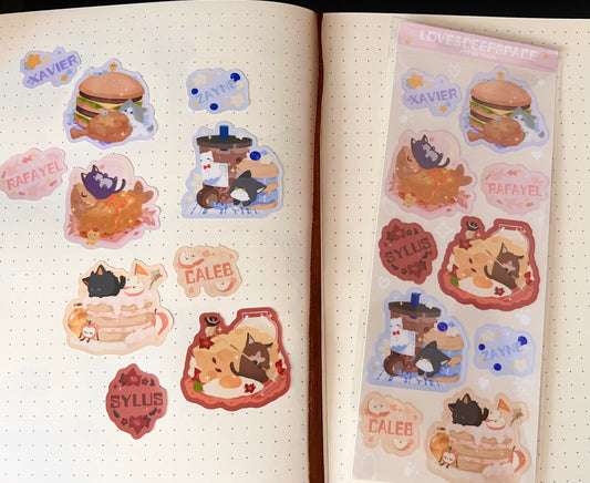 [ReadyStock] LADS Kitten Tea Time Sticker Set